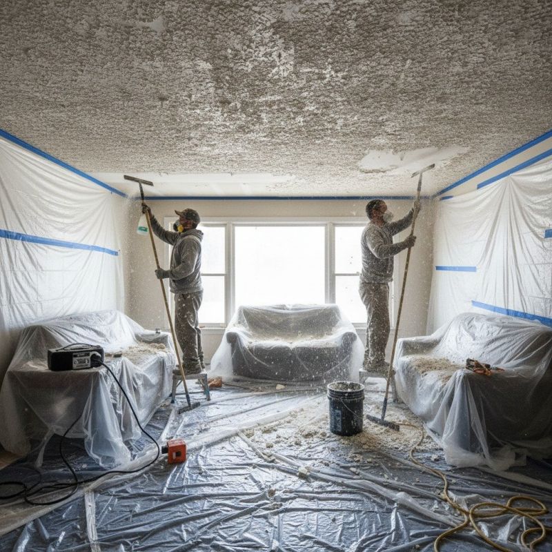 Knockdown Ceiling Removal in Roswell, GA